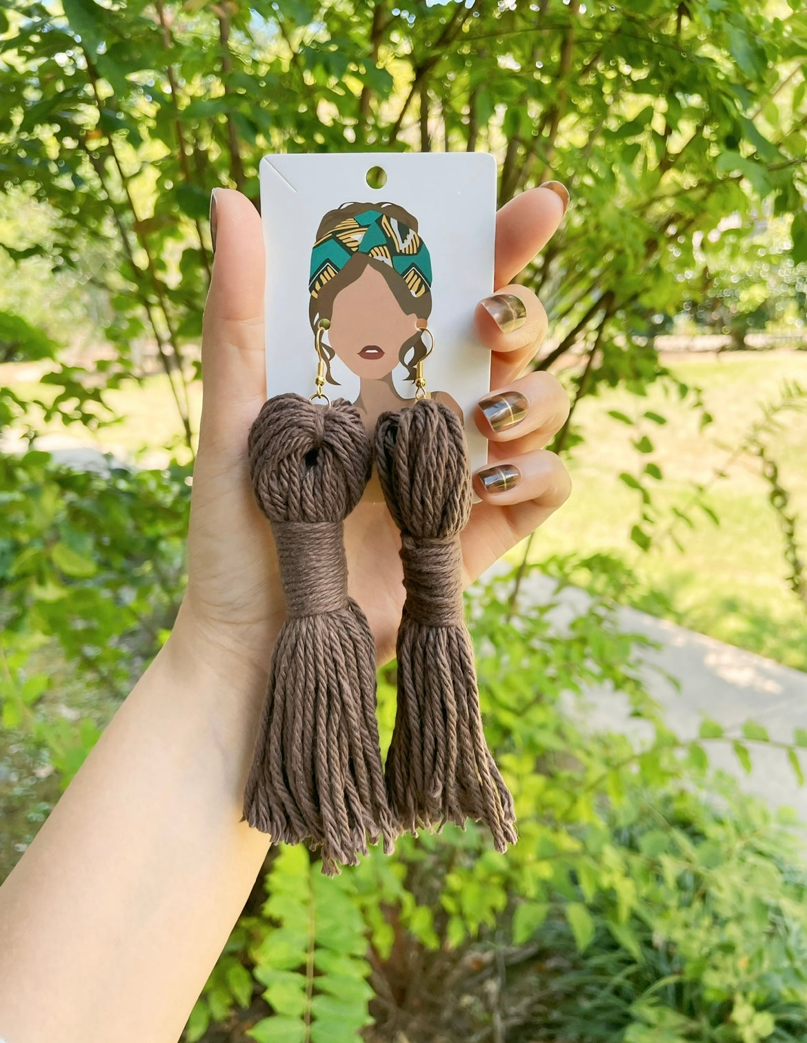 UNIQUE Tassel Brown Earrings