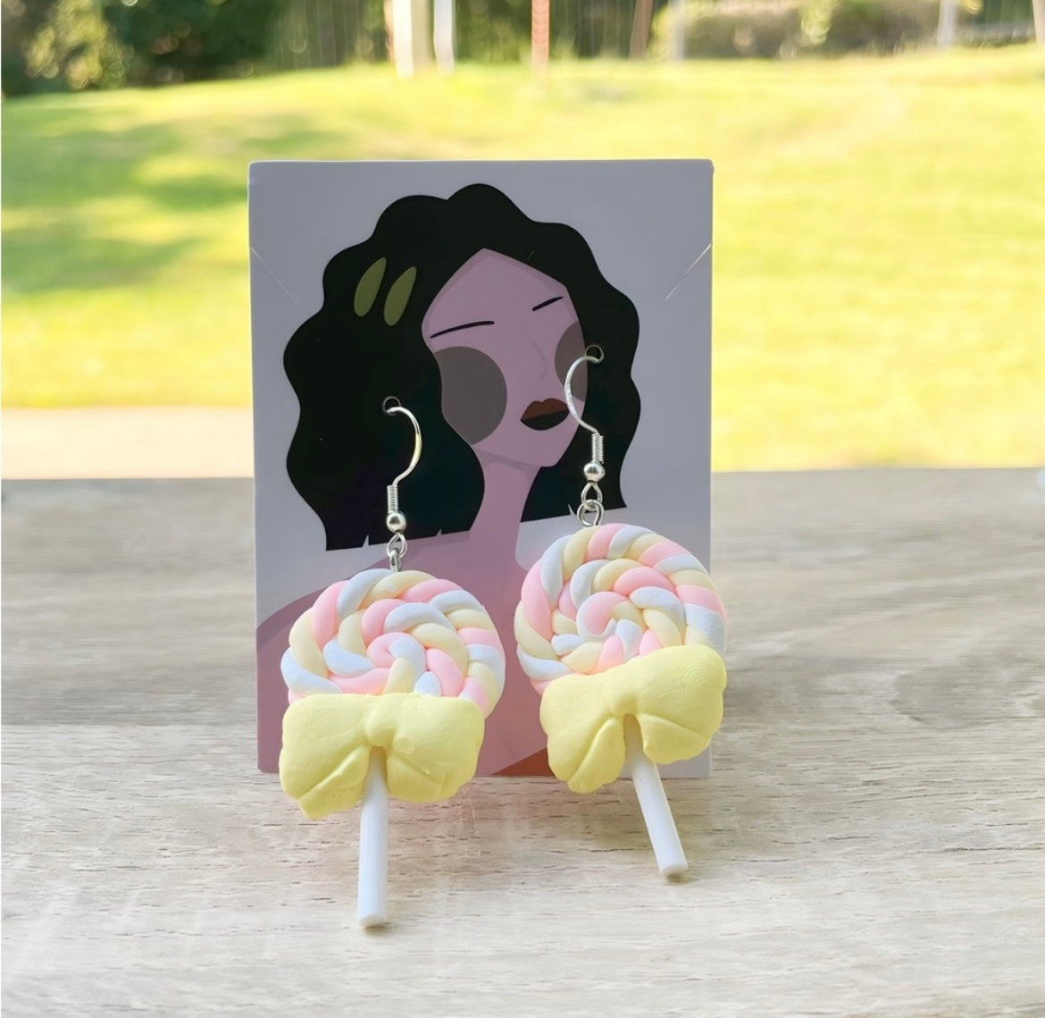 UNIQUE Bow Tie Lollipop Earrings