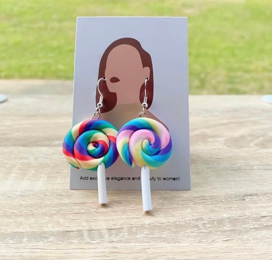 UNIQUE Swirl Lollipop Earrings