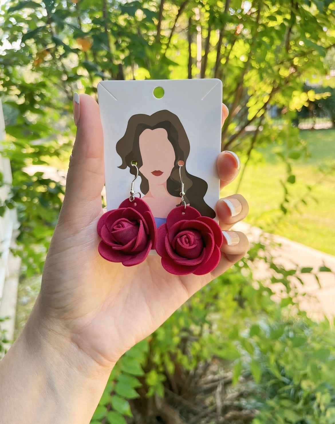 UNIQUE Foam Rose Earrings