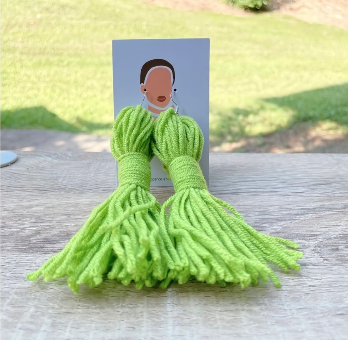 UNIQUE Tassel Lime Green Earrings