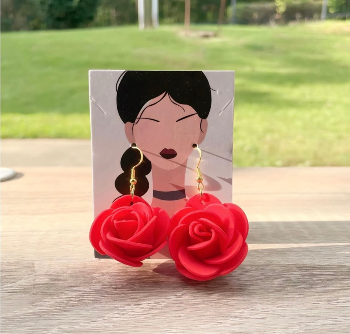 UNIQUE Foam Rose Earrings