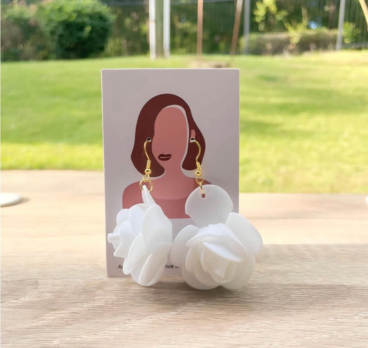 UNIQUE Foam Rose Earrings