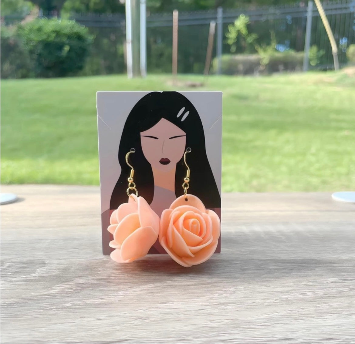 UNIQUE Foam Rose Earrings