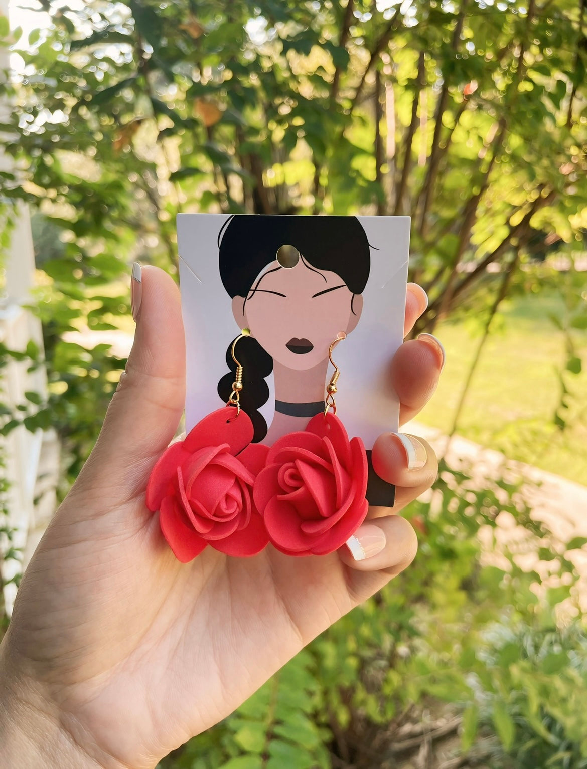 UNIQUE Foam Rose Earrings