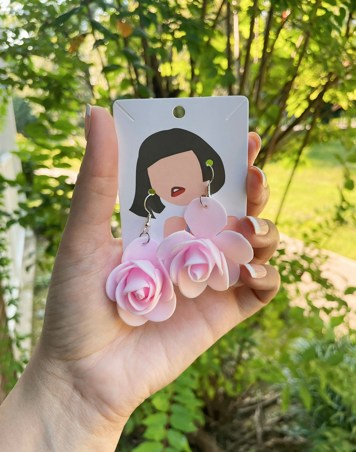 UNIQUE Foam Rose Earrings