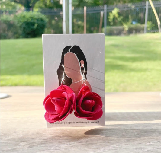 UNIQUE Foam Rose Earrings