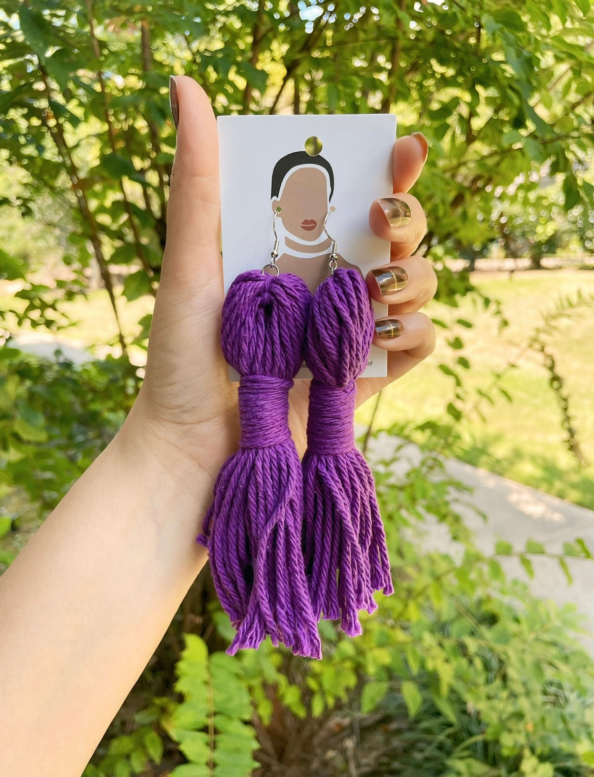 UNIQUE Tassel Purple Earrings