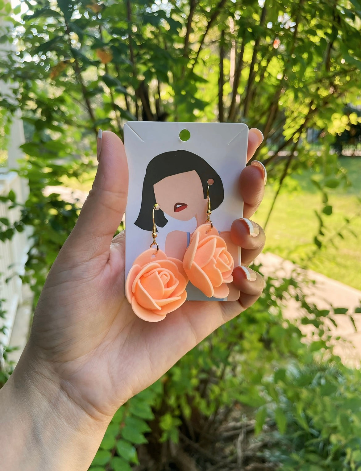 UNIQUE Foam Rose Earrings